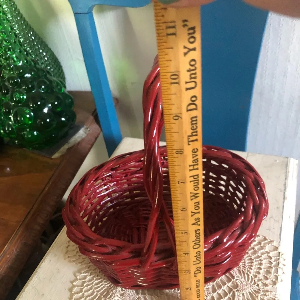 Vintage Red Lacquer Basket